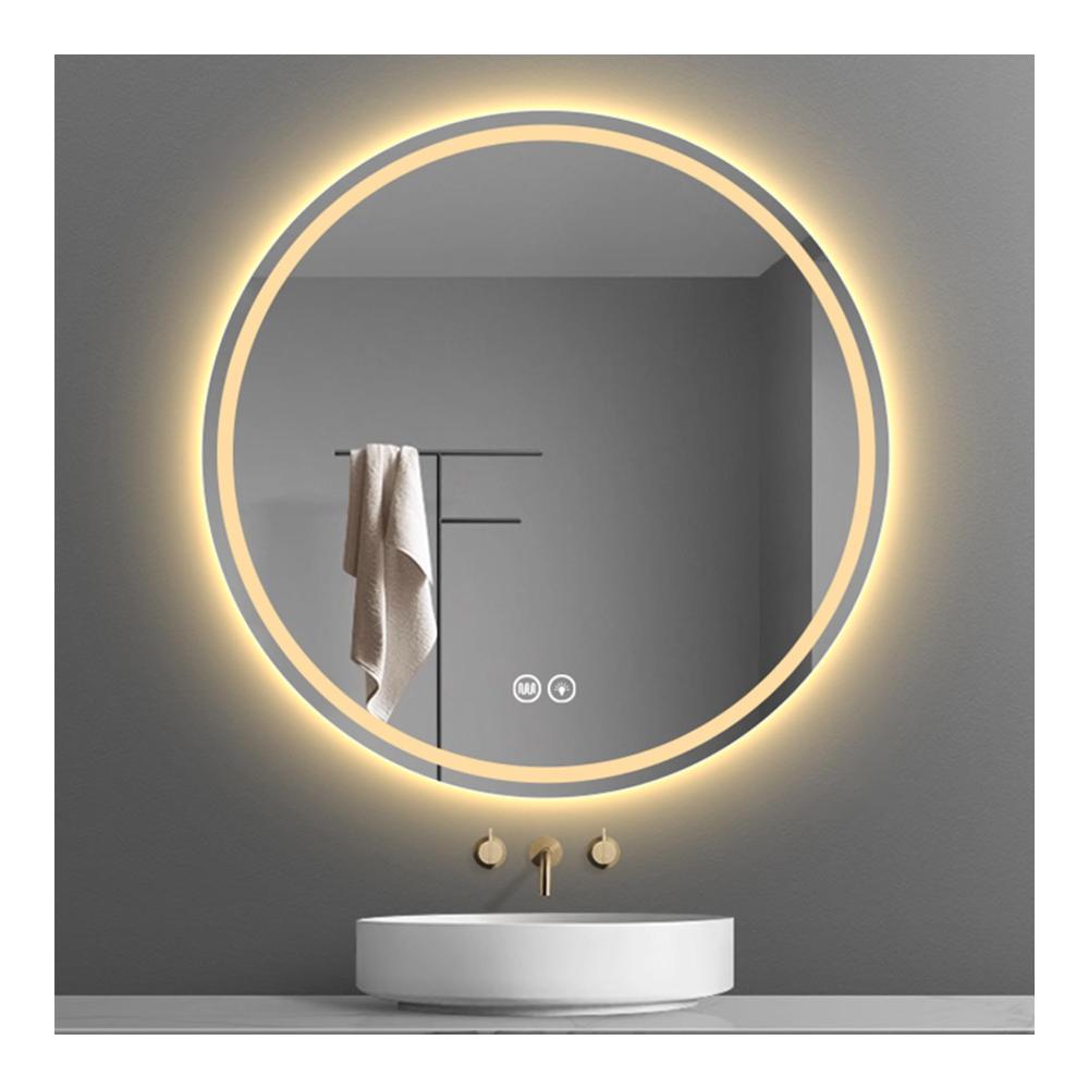 Entdecken Sie den Zauber des Lichts Runder Wandspiegel mit LED-Leuchten für stilvolle Akzente im Wohnzimmer Schlafzimmer Schminktisch und Flur. Perfekt montierter Kosmetikspiegel für den eleganten Eingangsbereich. Bringen Sie Glanz in Ihr Zuhause