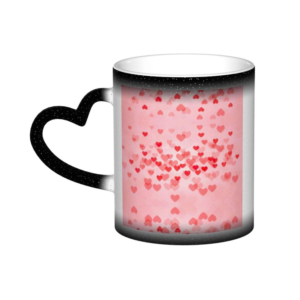 Beheizte Kaffeetasse mit rotem Herz-Motiv | Farbwechsel | Lustige Tasse für heiße Getränke | Perfektes Geschenk für Familie und Freunde | Kaffeetassen & Becher