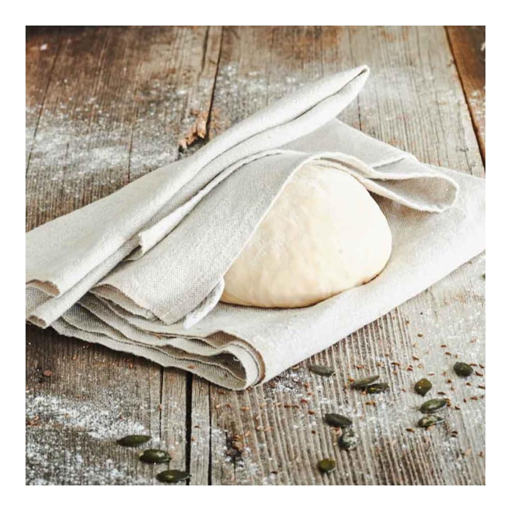 2er Set Gärkörbchen aus natürlichem Rattan mit Leinentuch für perfekte Brotteige | Bäckerzubehör für knuspriges Baguette Sauerteigbrot und mehr | Ideale Teigruhe und Fermentation in der Küche 75x45cm