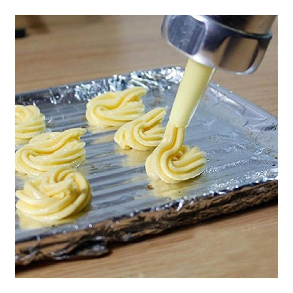 Professionelle Gebäckpresse Backen Sie mühelos perfekte Kekse! | Edelstahl-Kekspresse-Set mit 20 Spritzmustern und 4 Zuckerguss-Tipps für köstliche Kreationen
