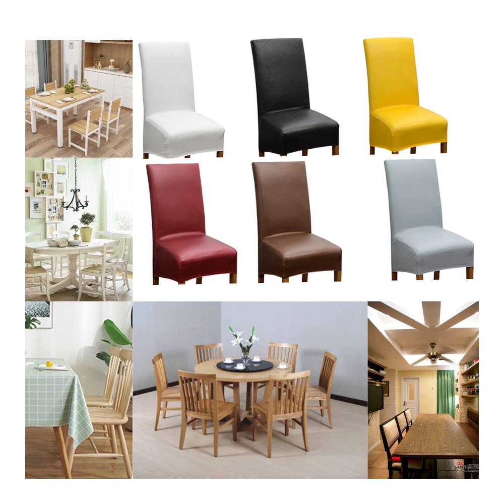 5er Set Premium Hussen für hohe Rückenlehnenstühle - Stretch Wasserdicht & Abnehmbar - Esszimmer Stuhl Schonbezüge in modernem Design - Ideal für den Schutz und die Verschönerung Ihrer Möbel - Anthrazitgrau