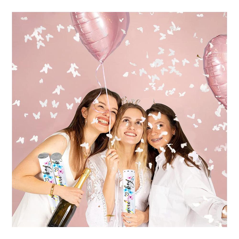 Freude sprühen lassen! Taozoey Weiße Schmetterlings Konfettikanone - Perfekt für Hochzeit Party & Geburtstag! Feiern Sie mit Stil und Eleganz