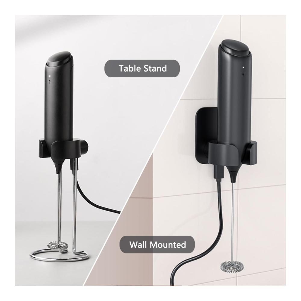 Batteriebetriebener Milchaufschäumer mit Edelstahlständer - Ideal für Kaffee Latte & Cappuccino - Tragbarer Schaumformer für zu Hause und unterwegs