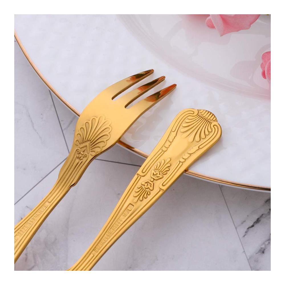 Lux EntusckesssertgdenlGllanz-Buyeruyer Starer Star Star 12ar 12-te2-teiligesuchliges Desses DessertessertgssertgabelSettgabel- EdSetst-hlold Goldldoptoptikik -abeln ausekt Edr KKuchenchenn Gebäebäckck undes Kuchenorschenverenvergnrgnügen Spen und verund verlock verlockenderlockende Vckende Vorspe Besteorspeisenspeisen.sen. Spvolegelplpoliiertrtess Besteeckset für stilvolle Genussmomente