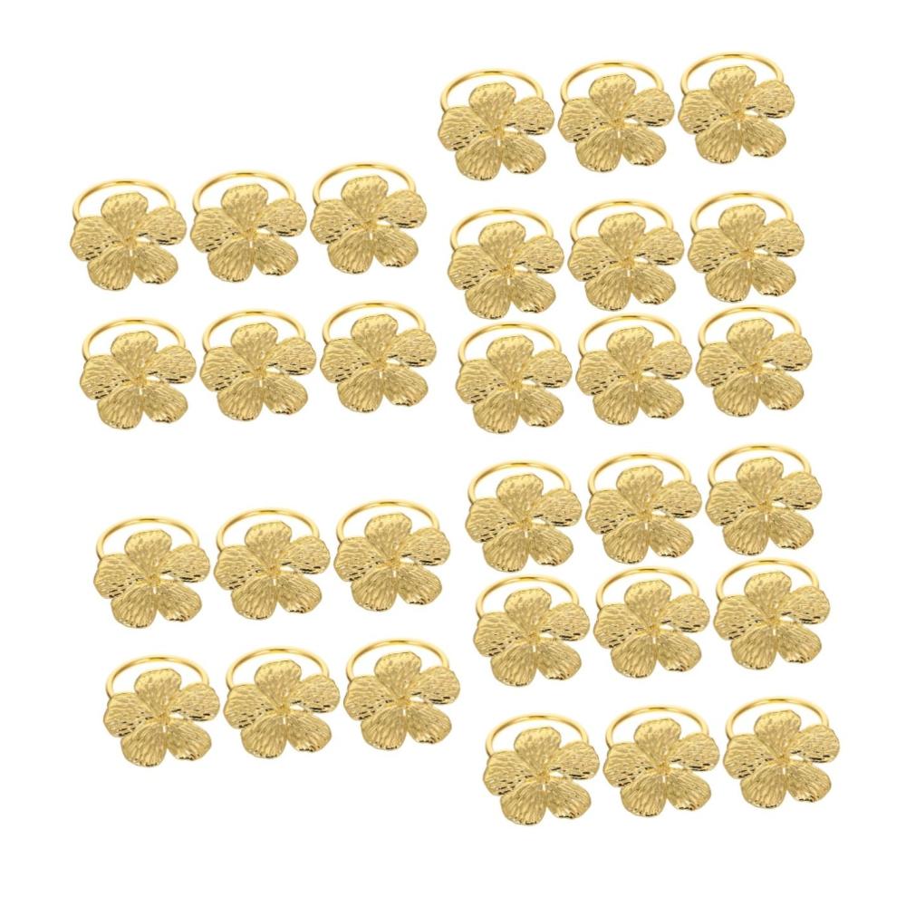 Elegante Serviettenringe - 30er Set Metallblumen für Hochzeitsbankett und Feiern - Perfekte Tischdekoration mit fünf Blütenblättern - Hochwertige Tischaccessoires von MILISTEN