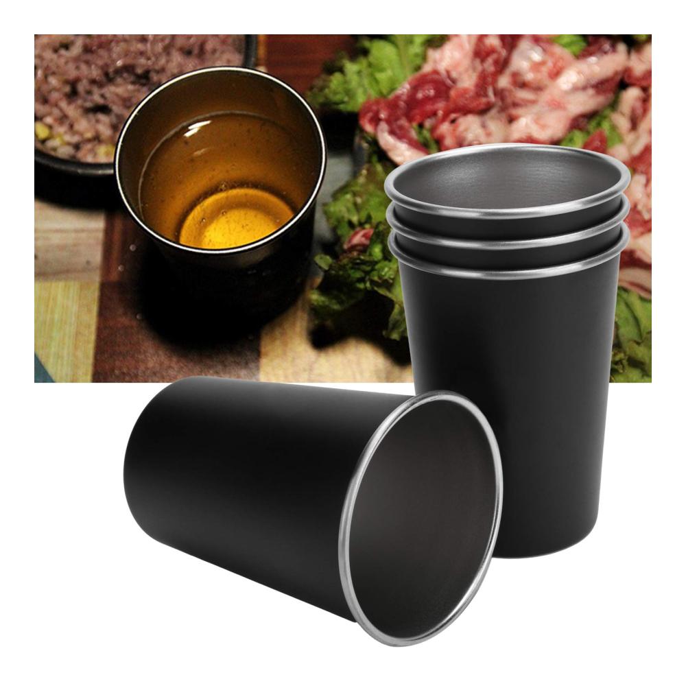 Hochwertige Salatschüsseln aus Edelstahl | 4er-Set für Outdoor-Picknicks Camping und Grillen | Leicht zu reinigen und langlebig | Ideal für Salate und Beilagen