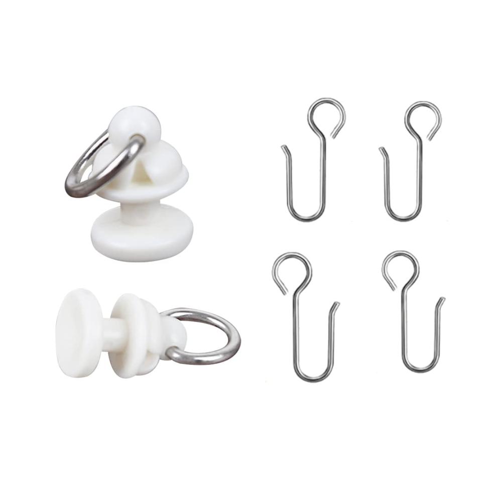 Erleichtern Sie Ihren Vorhangwechsel mit Csirnto Gleiter Curtain Hooks! 45 Stück Weiß Kunststoff Vorhang Haken mit Ring für mühelose Gardinenbewegung. Praktisches Set für Vorhangschienen -rollen und -röllchen. Genießen Sie reibungsloses Öffnen und Schließen Ihrer Vorhänge