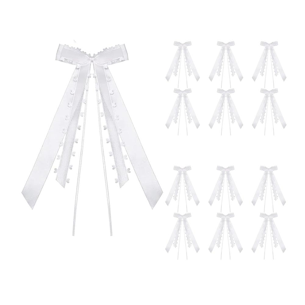 30 Stück Hochzeitsauto Schleifen Set | Weiße Antennenschleifen für Hochzeit & Party Deko | Autoschleifen aus Spitze | Schleifen &