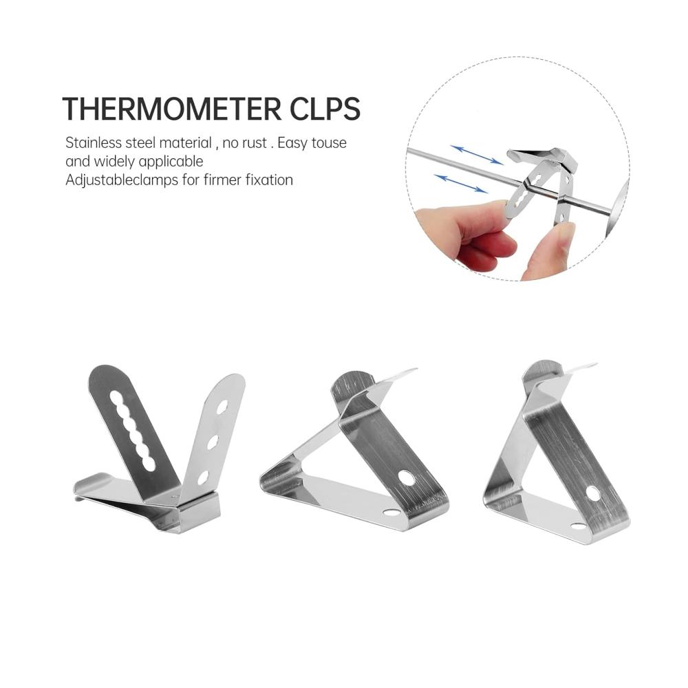 Digitales Bratenthermometer Set mit 6 Sonden Grill Clip Halterung & Edelstahl Konstruktion - Präzise Temperaturmessung für Grill Ofen und Smoker