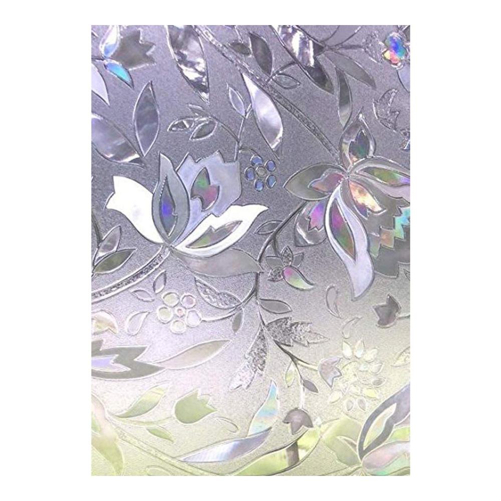 Erweiterte 3D-Fensterfolie ohne Klebstoff | Blumendesign für Privatsphäre und Schutz | Ideal für Zuhause Küche Büro | Dekorfolie 44