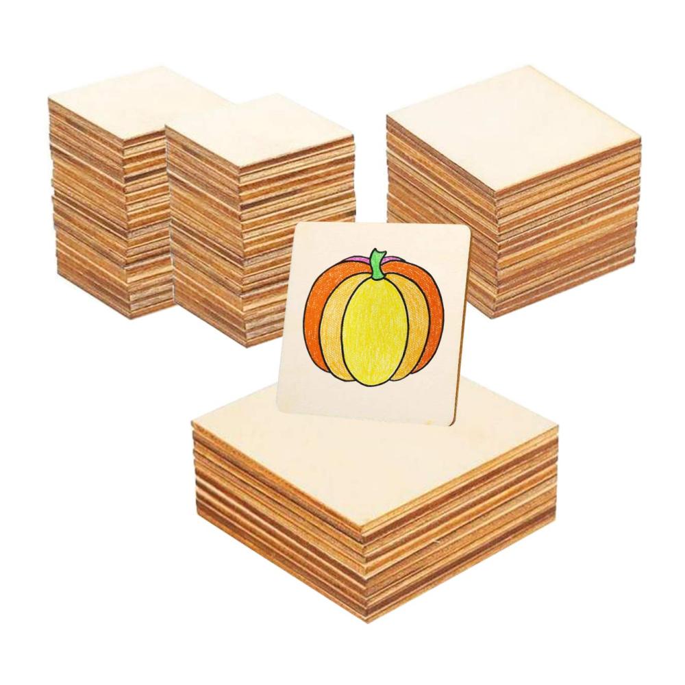 Entdecken Sie die Naturschönheit mit Liuer 100 Unbehandelte Holzscheiben für Kreativprojekte - Quadrate Log Scheiben & Holzkreise für DIY Handwerk Hochzeit & Weihnachtsdekoration (5cm/8cm/10cm). Holen Sie sich die perfekte Basis für Ihre einzigartigen Ideen