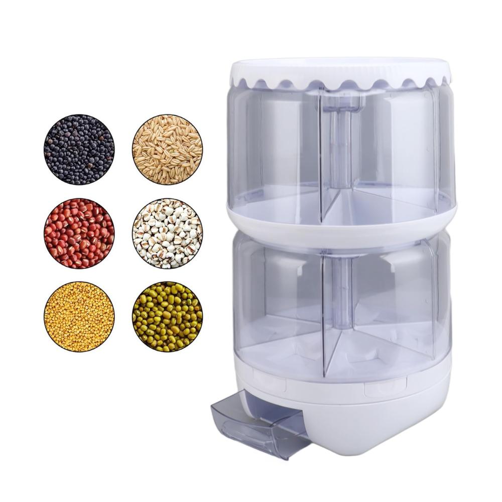 Müslispender mit 12L Kapazität | Drehbares Fachdesign für Küchenorganisation | Platzsparend & Transparent | Ideal für Zuhause | Praktischer Müsli Aufbewahrungsbehälter