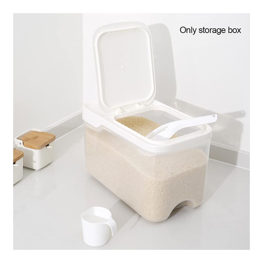Müslidosen Set Praktische Flip-Top-Behälter für trockene Lebensmittel Getreide & Obst. Mit Messbecher ideal zur Aufbewahrung von 5 kg Mehl. Platzsparendes Design 293 x 173 x