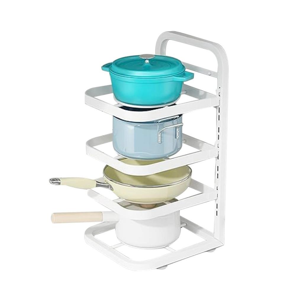 Optimaler Platzspar-Topfregal & Pfannenhalter – INTCHE Unter-Schrank Organizer für Küche | Verstellbare Hängeleisten & -regale | Einfache Montage &