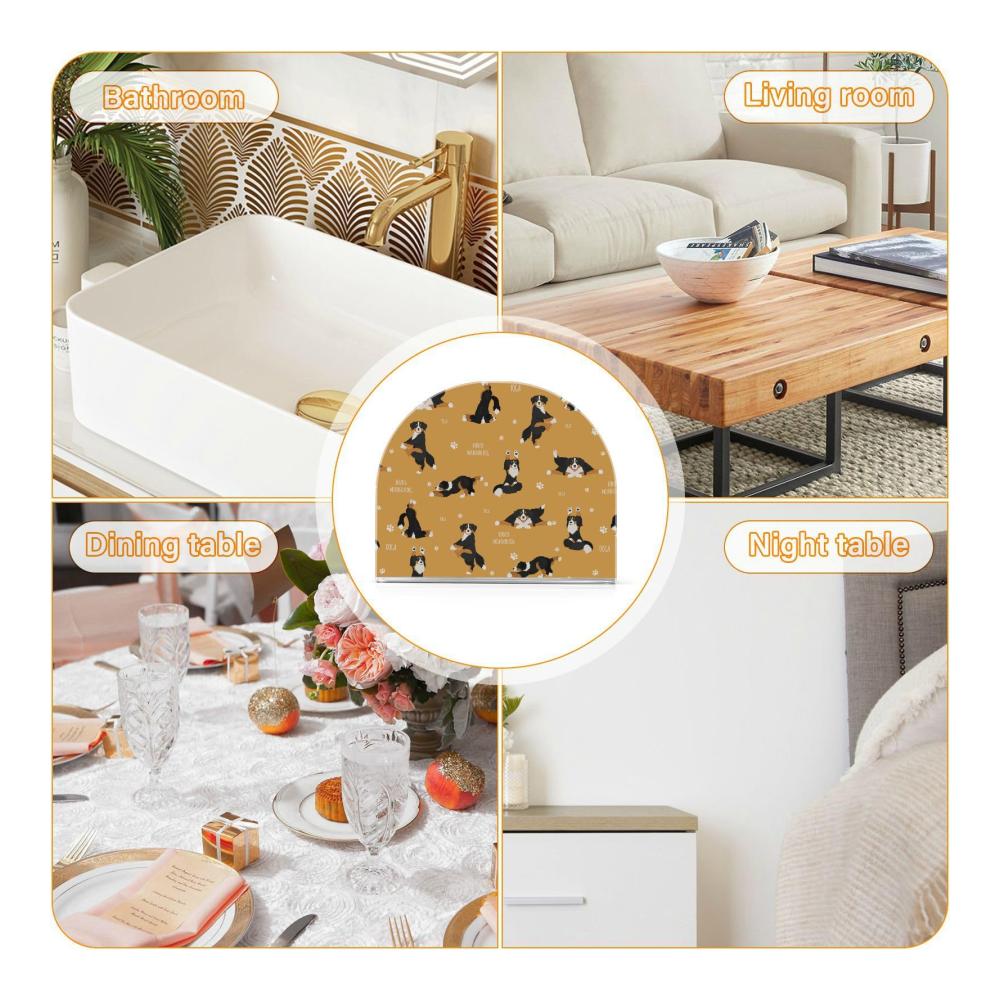 Stilvoller Serviettenhalter Yoga-Hunde-Design | Berner Serviettenspender | Platzsparend & aufrecht | Perfekt für Restaurant & Wohnkultur | Acryl-Design