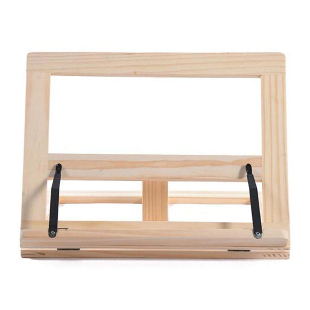 Holz Kochbuchständer Buchstützen Set Stilvolle Lesehilfe für Küche & Büro | Verstellbare Neigung Seitenhalter & Rezepthalter | Buchstütze & Leseständer für Kochbücher Notizen | Beige 30.5 * 23