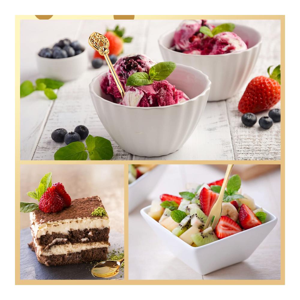 Exquisites Besteckset Goldene Kaffeelöffel und Dessertlöffel mit elegantem Schwan-Design - Perfekt für besondere Anlässe und Dekorationen - Hochwertiges Edelstahl 6-teiliges Obstg