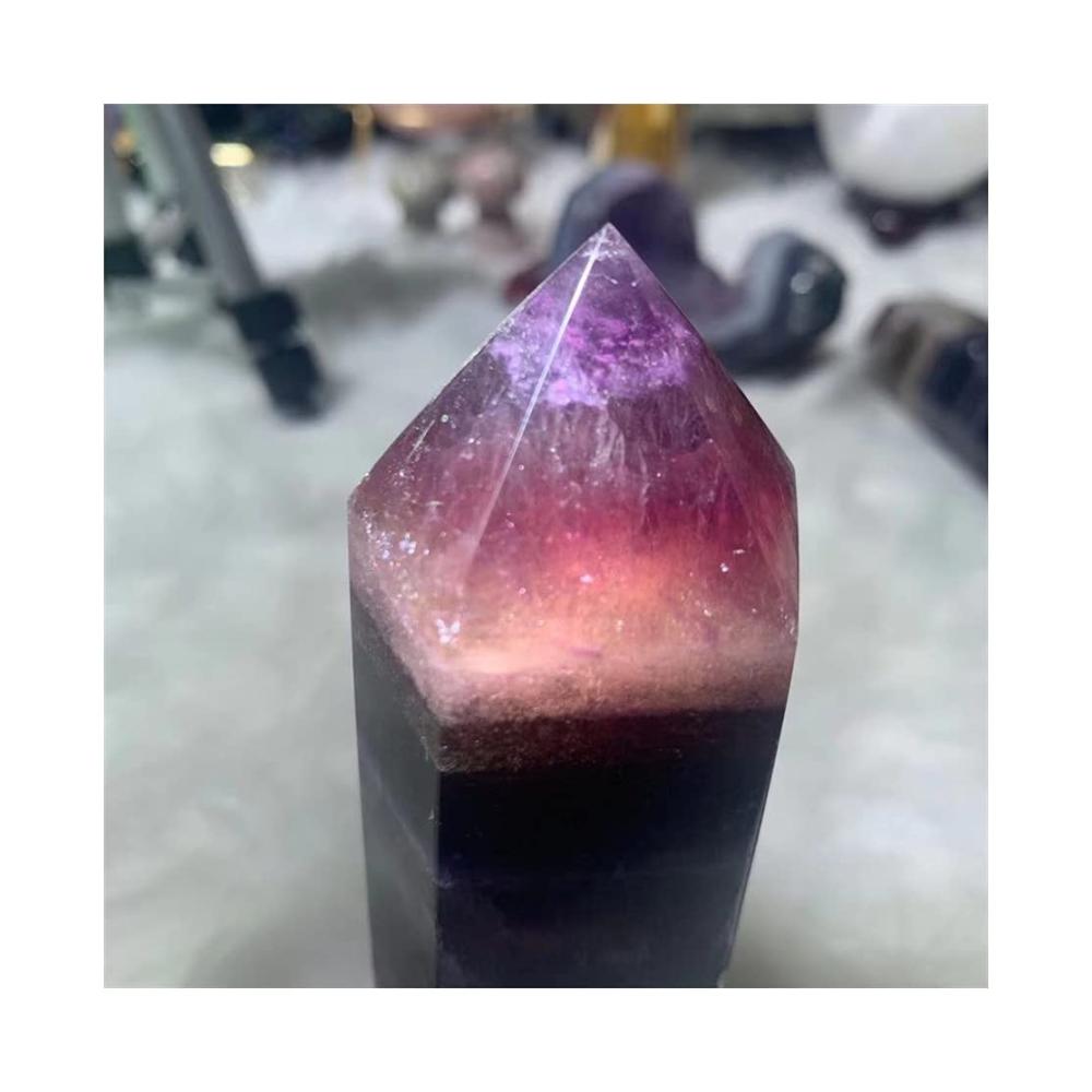 Naturstein Zimmerbrunnenzubehör Kristall Lila Quarz Obelisk für positive Energie Heimdekoration & Feng Shui - Handgearbeitetes Wohnaccessoire von QINTINYIN