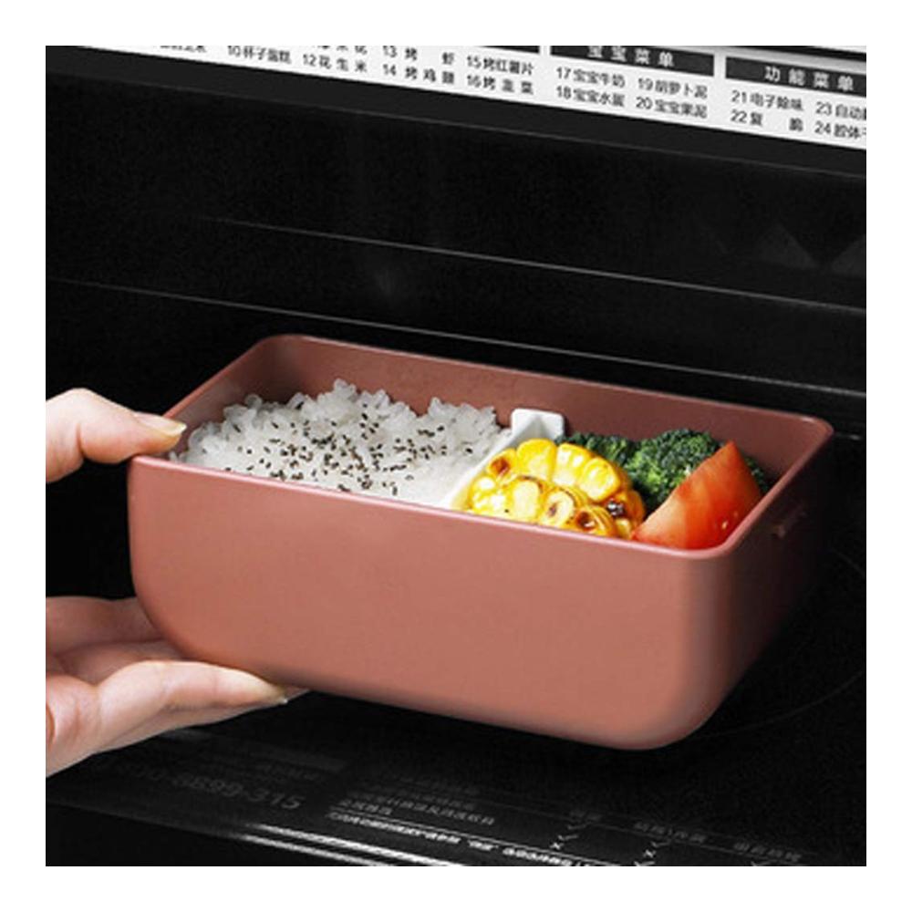 Praktische Lunchbox mit Griffen - BPA-freie Bento-Boxen für Erwachsene und Studenten - 2-lagiger Lebensmittelbehälter mit 900 ml Kapazität - Mikrowellen- und spülmaschinengeeignet (Farbe A Größe