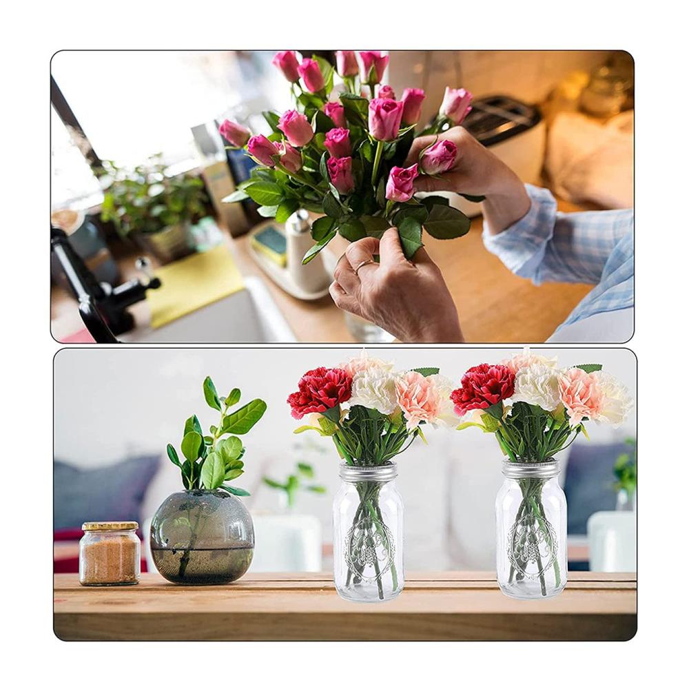 30 Stück Einmachgläser mit Blumendeckeln | Quadratisches Gittereinsatz | Konservieren & Dekorieren leicht gemacht | Vielseitige Glasbehälter für Küche und Dekoration