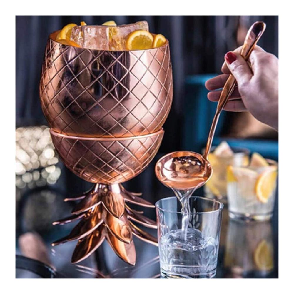 Wein- & Sektkühler Stilvoller Edelstahl Eiskübel für Cocktails Bier & mehr – Ananas-Design leicht mit Deckel – Idealer Begleiter für jede Feier