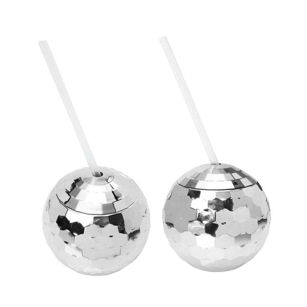2 x Stilvolle Cocktailbecher mit Strohhalm | Party-Set für Nachtclubs & Bars | Inklusive Kugeln | Perfekt für Partys Diskotheken & Frauen | Hochwertige Bar