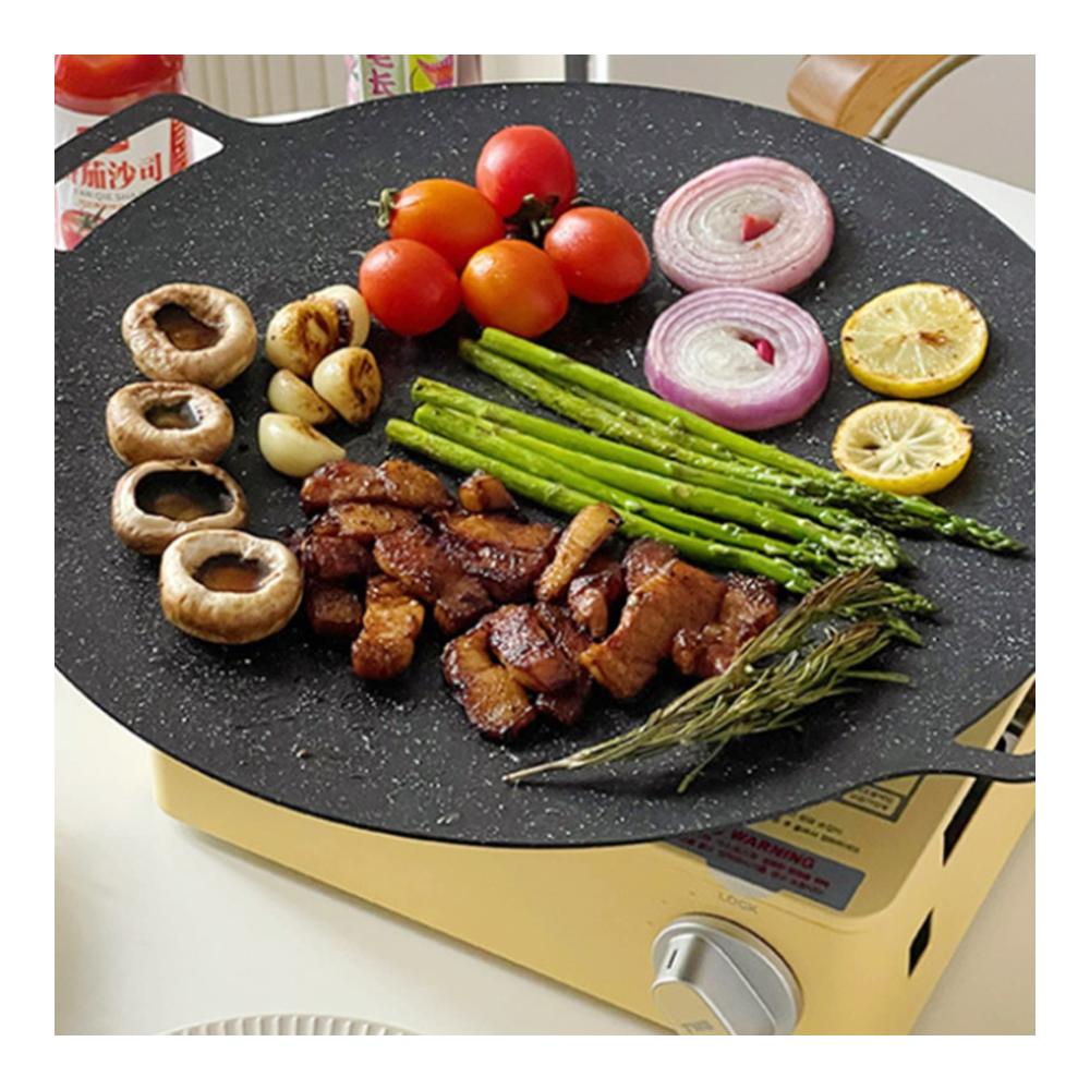 Perfekte BBQ-Erlebnisse Runde Grillpfanne für Gas & mehr | Antihaftbeschichtet für Innen & Außen | Genießen Sie Grillen ohne Einschr