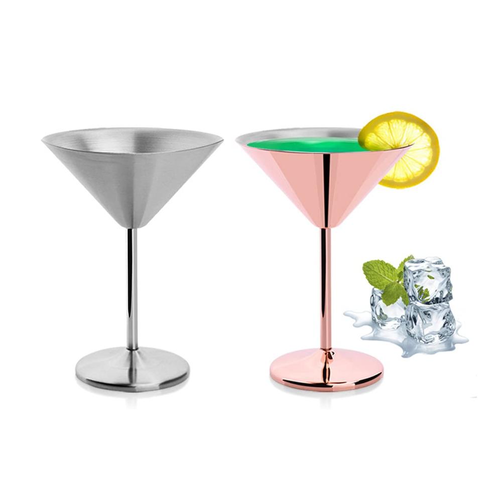 Elegante Martini-Gläser mit Stiel - Perfekt für Cocktails - Roségold Galvanisiert - Hochwertiges Glas - Einzelstück