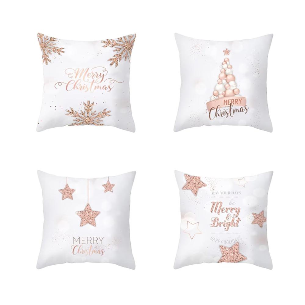 2er Set Weihnachtskissenbezüge 45x45cm Festliche Deko Kissenhüllen mit Wintermotiven Samtige Zierkissenhüllen für Weihnachtsdeko Sofa Bett Hochwertige Xmas Wohnaccessoires