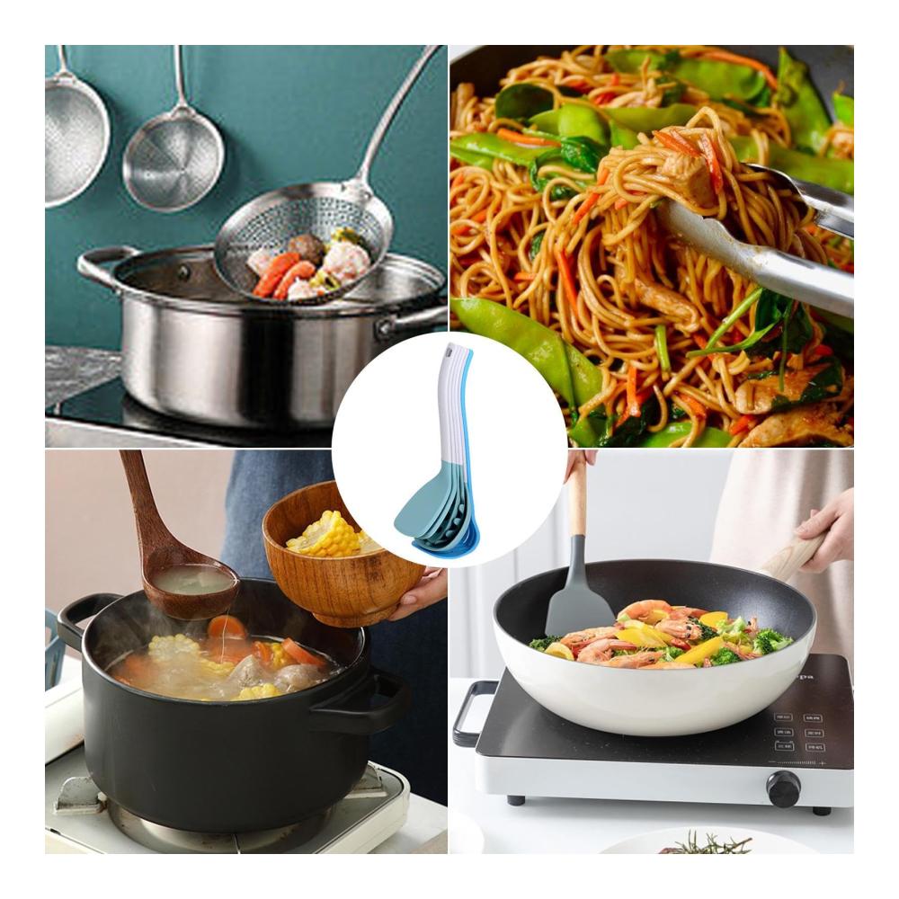 Lvtfco Pfannenwender Set 6-teilig | Silikonspatel Küchenset für Suppen Braten & Kochen von Nudeln | Hitzebeständige Kochutensilien zum einfachen Wenden & Servieren | Ergonomischer Griff