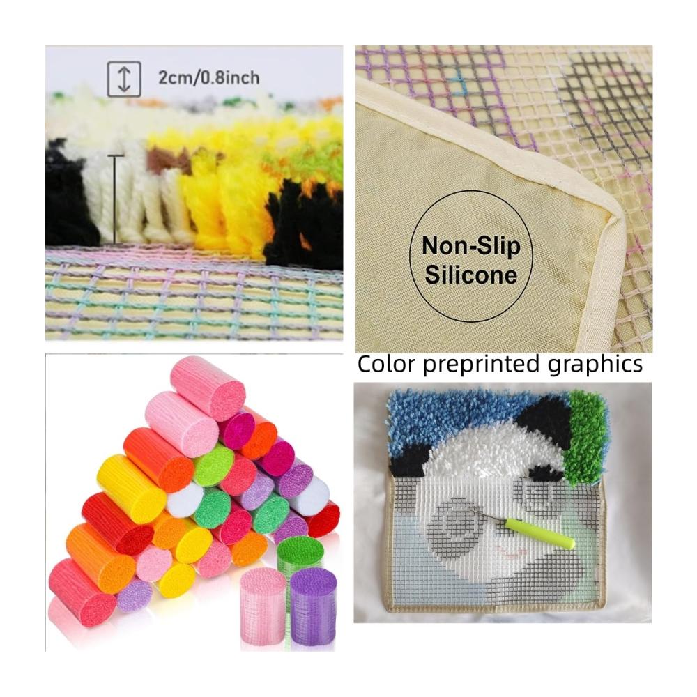 Entdecken Sie die Kreativität mit unseren Diy Knüpf-Sets Grassland Sunset Elephant Latch Hook Kits für Erwachsene und Kinder – Handgefertigter Riegelhaken Teppich zum Selbermachen 21