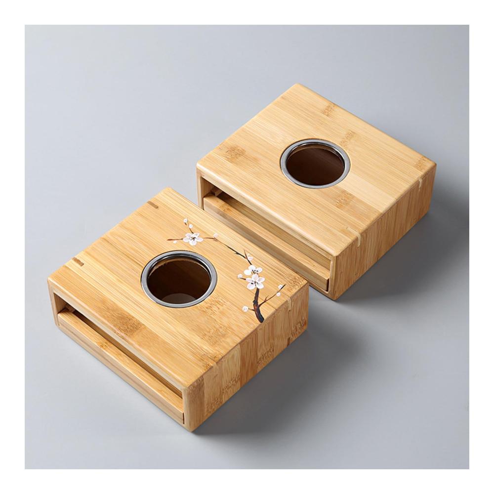 Stövchen Japanisches Bambus Tee Set mit Glas Teekanne Kerzenheizung & Isolierbasis | Haushalts-Kaffee- & Teezubehör für warmen Genuss