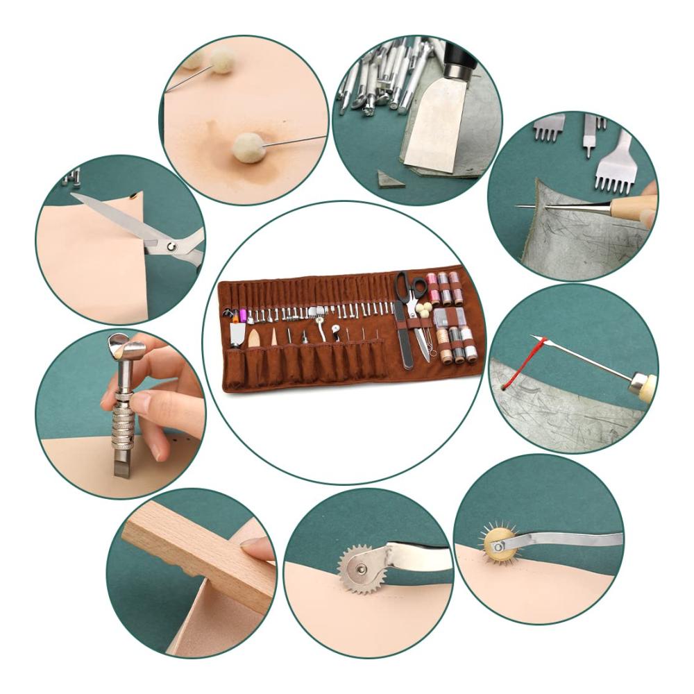 Entdecken Sie Kreativität Hochwertiges Nähset für Lederhandwerk – Perfektes Leder-Nähset mit Werkzeugen zum Schneiden Stanzen Nähen und Schnitzen – Inklusive individueller Aufbewahrungstasche für ultimative Handwerkskunst