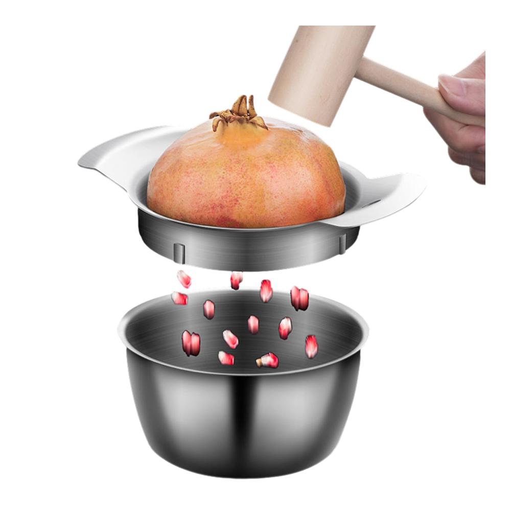 Entfernen Sie mühelos Kerne! Granatapfelöffner & Schäler aus Edelstahl mit Schüssel. Präzises Granatapfel-Entkernungsgerät - Leicht zu bedienen leicht zu reinigen. Perfekter Küchenhelfer für sauberes und schnelles Entkernen. Genießen Sie frische Granatäpfel ohne Aufwand