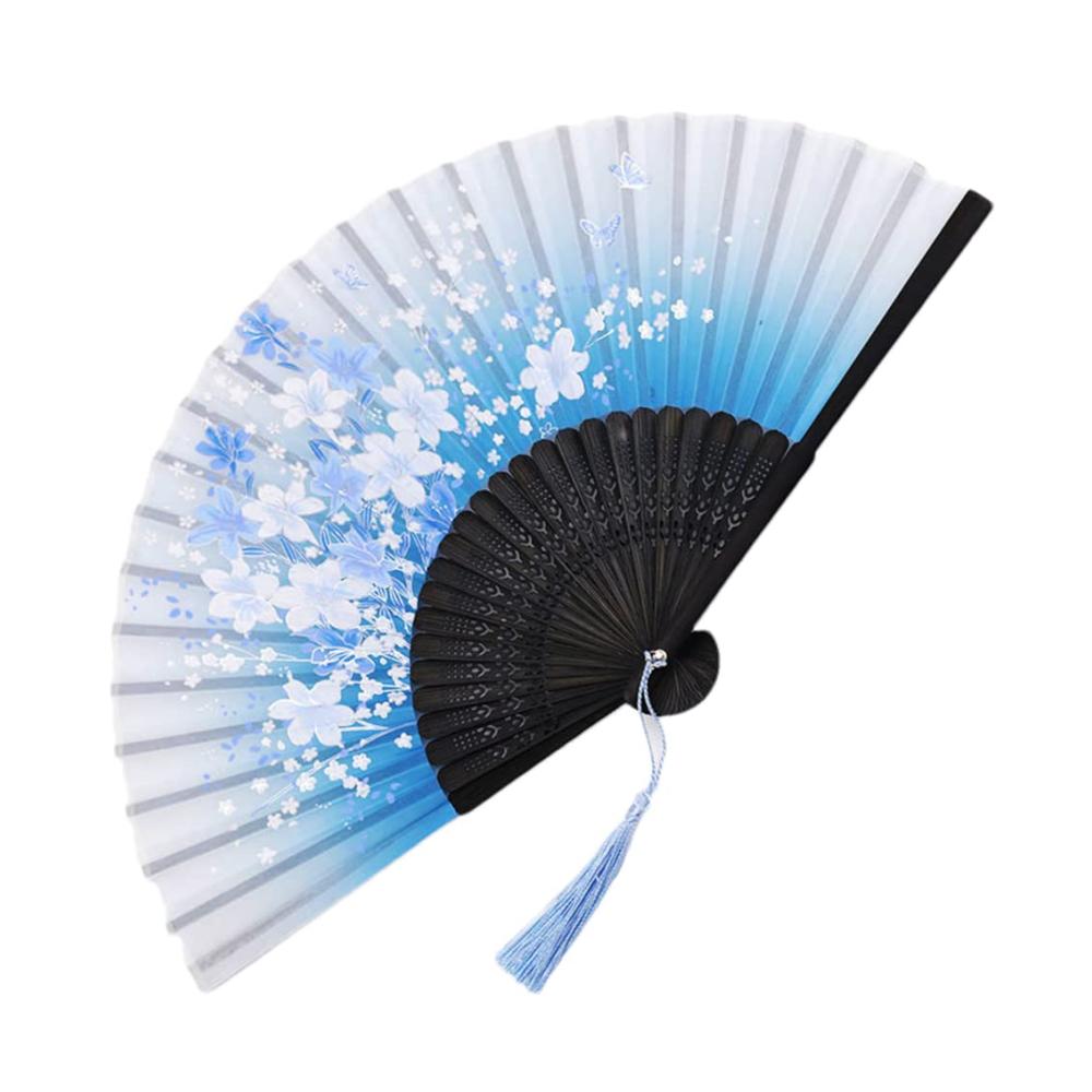 Entdecken Sie Eleganz mit unseren Chinesischen Faltfächern Holzschaft Klassische Tanzquaste Weiblicher Charme für stilvolle Heimdekoration. Perfekt für exquisiten Schick