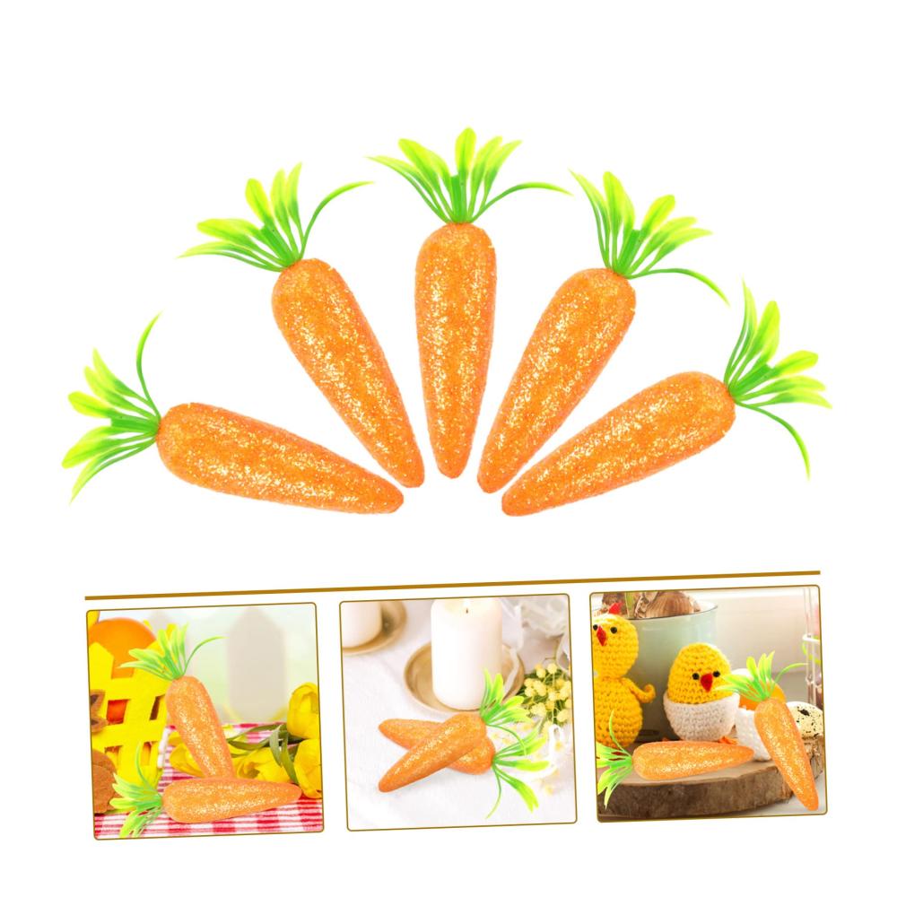 Frühlingsfrische Osterkarotten 20er Set Lebensechte Gemüsedeko für Ostern Karotten-Design für Festliche Tischdeko und Osterkörbchen Schaumkarotten-Imitation für Osterhasen-Liebhaber