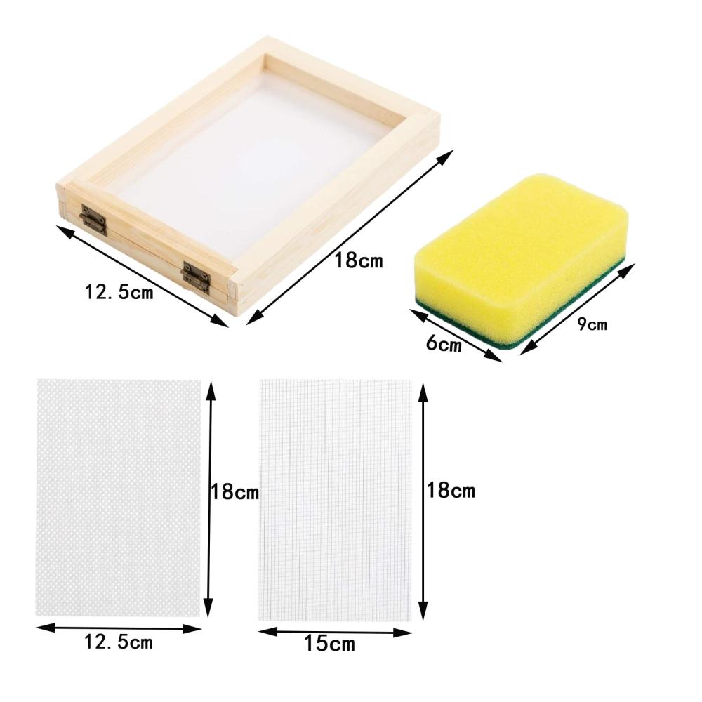 Entdecken Sie das ultimative pflanzliche Stoff Papierherstellung Kit 2x 127x178cm Papierschöpfrahmen getrocknete Blumen & Schwamm mit Ersatz-Mesh Tuch