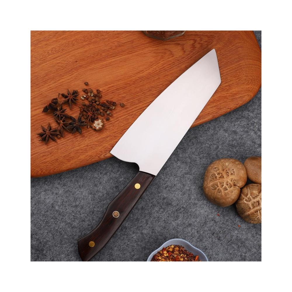 Handgefertigtes Profi-Kochmesser 8-Zoll | Japanischer Stil mit DC53 Klinge & Palisandergriff | Ideal zum Fleischschneiden & Kochen | EDC-W