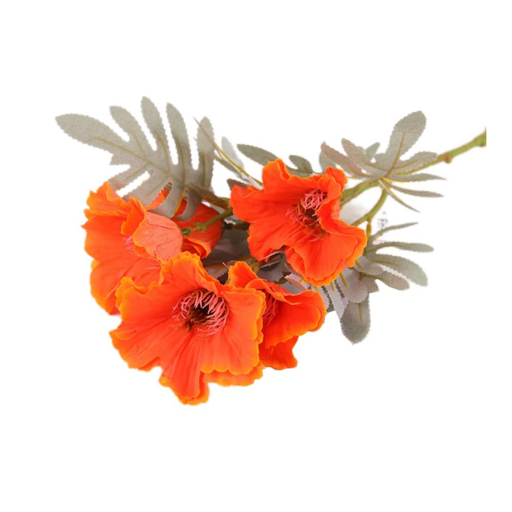 Hochwertige künstliche Blumenarrangements Realistische Simulation von 5 Mohnblumen für Hochzeiten Zuhause Wohnzimmer & Esstischdekoration. Perfekte Hortensien