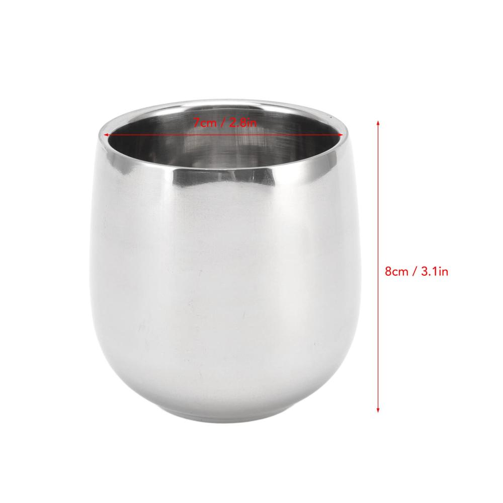 Premium Bechersets 4-teiliges Kaffeetassen-Set aus doppelwandigem Edelstahl | Verhindert Verbrühungen | Perfekt für heißen und kalten Kaffee Wasser und Tee | 200 ml Kapazität
