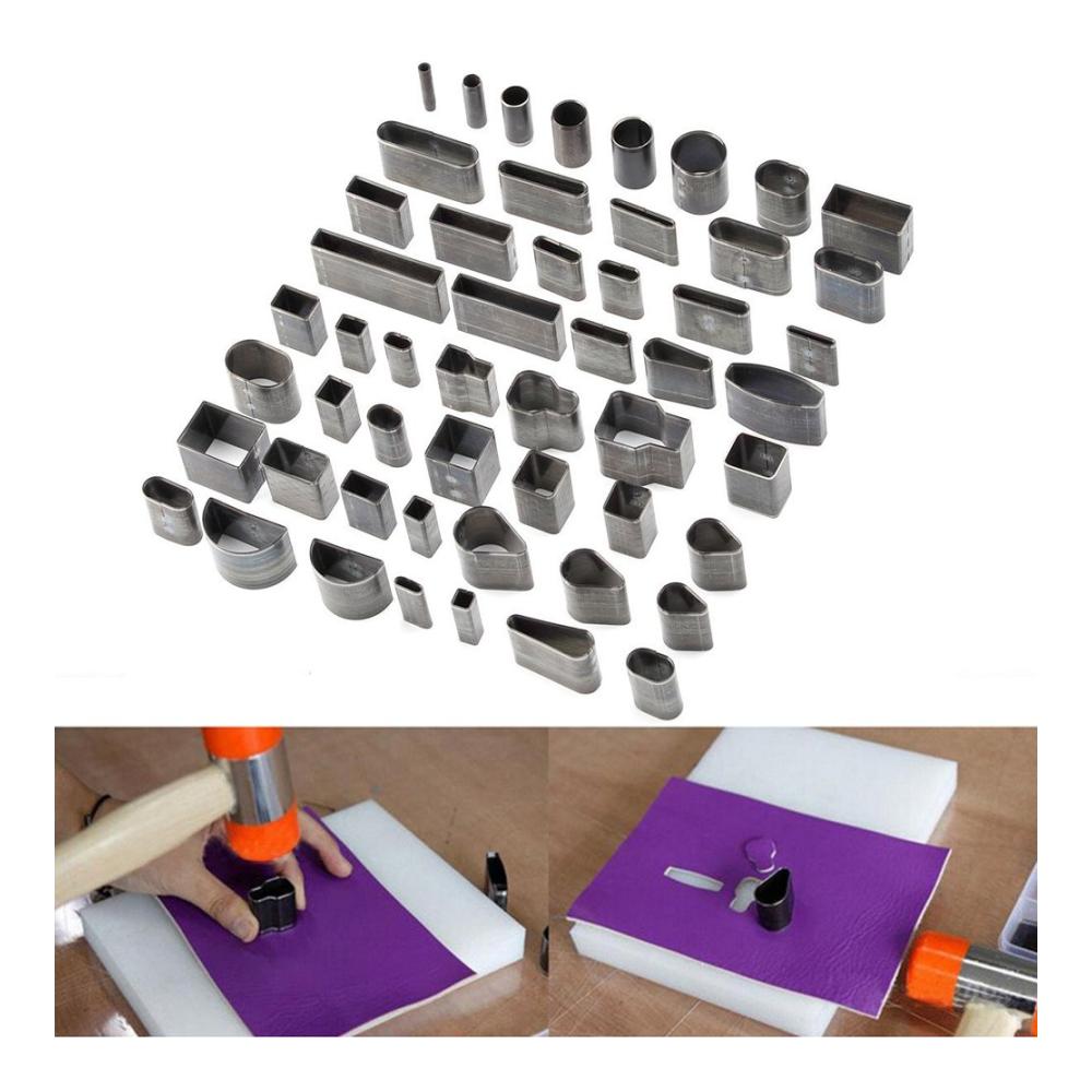Premium 52-teiliges Stanzen-Set für Lederhandwerk – Mit Loch-Hohlstanzer und Werkzeugen für DIY-Projekte – Perfekt für handgefertigte Lederarbeiten