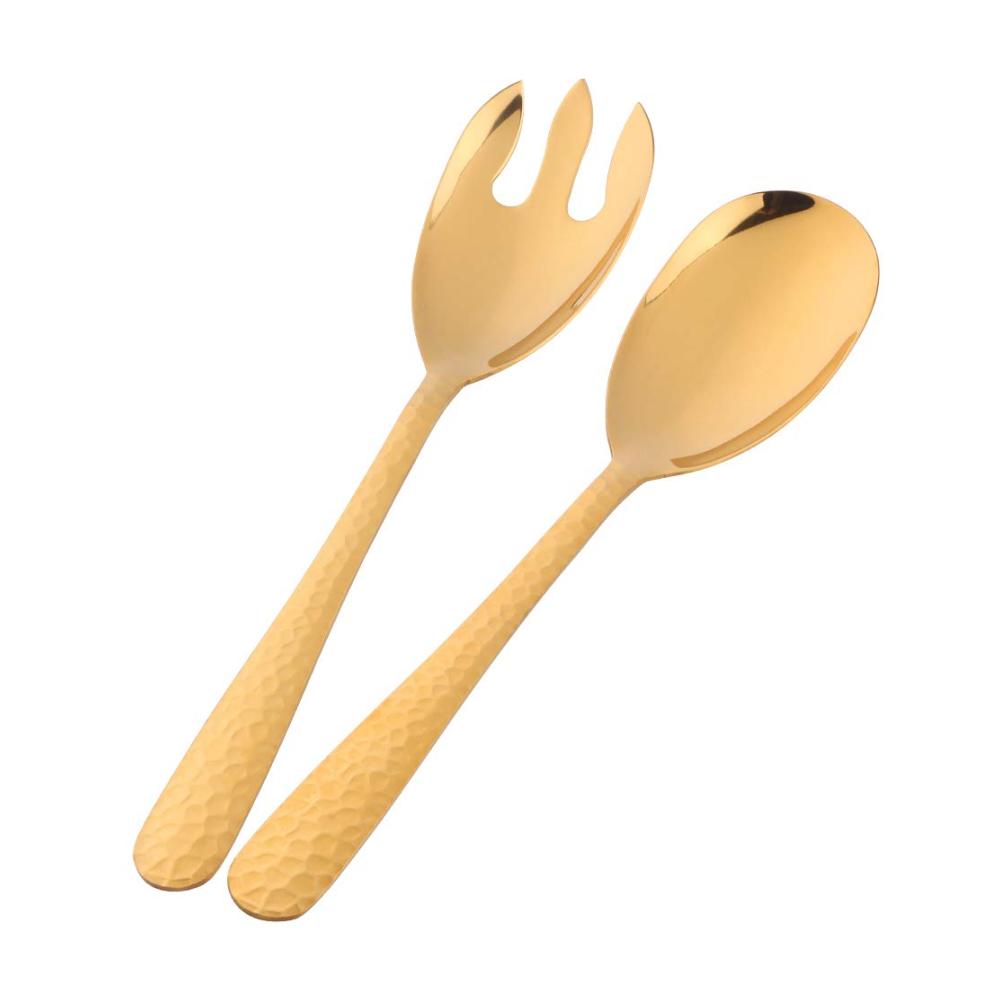 Entdecken Sie Eleganz Edles 2-teiliges Salatbesteck-Set in Goldoptik aus hochwertigem Edelstahl - Perfekt für stilvolles Servieren von Salaten