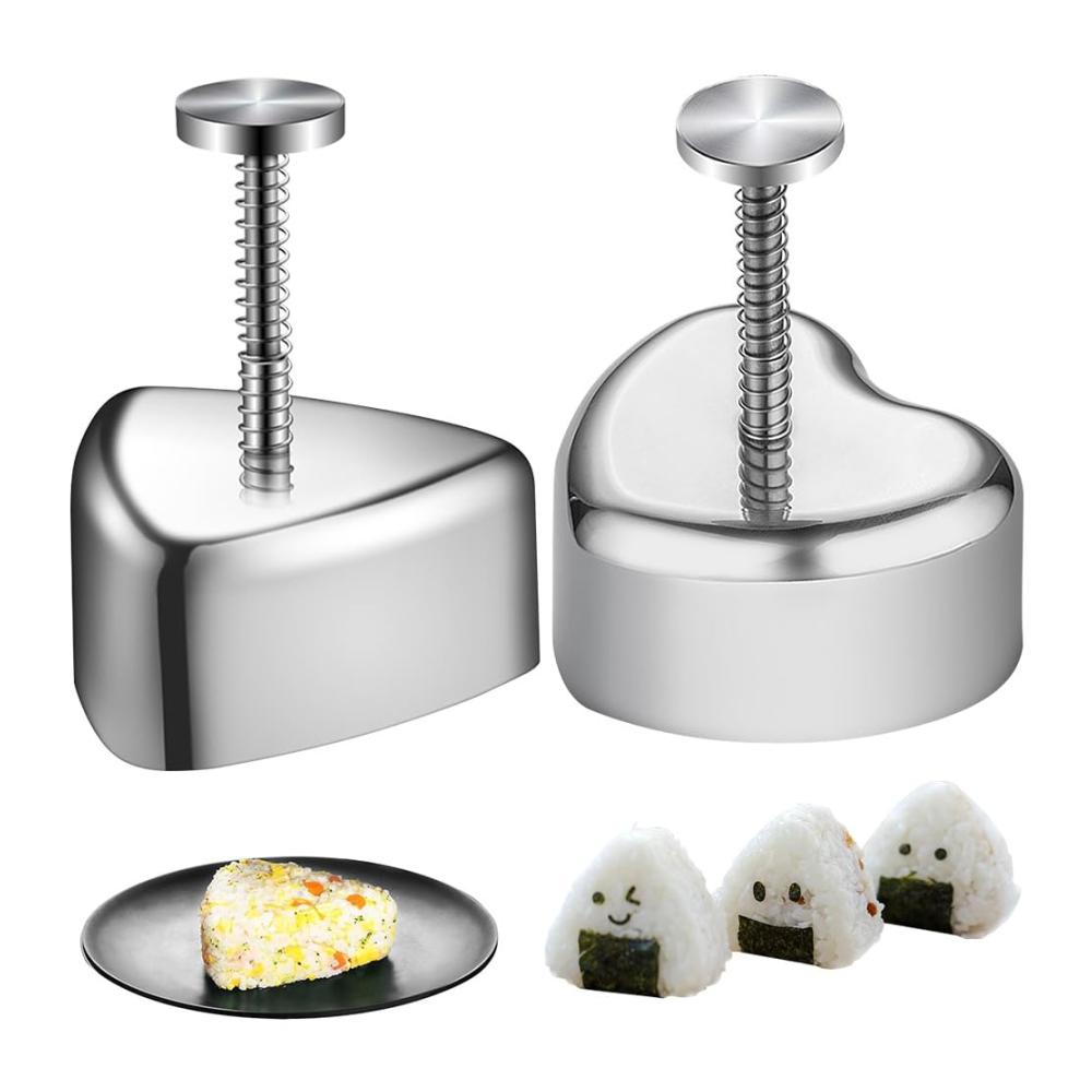 Sushi Teller Set mit Onigiri Form | Praktisches Sushi Zubehör für DIY Kochen | Dreieckige Schalen für perfekte Reisbällchen | Inklusive Onigiri Maker und Sushi Form Kit