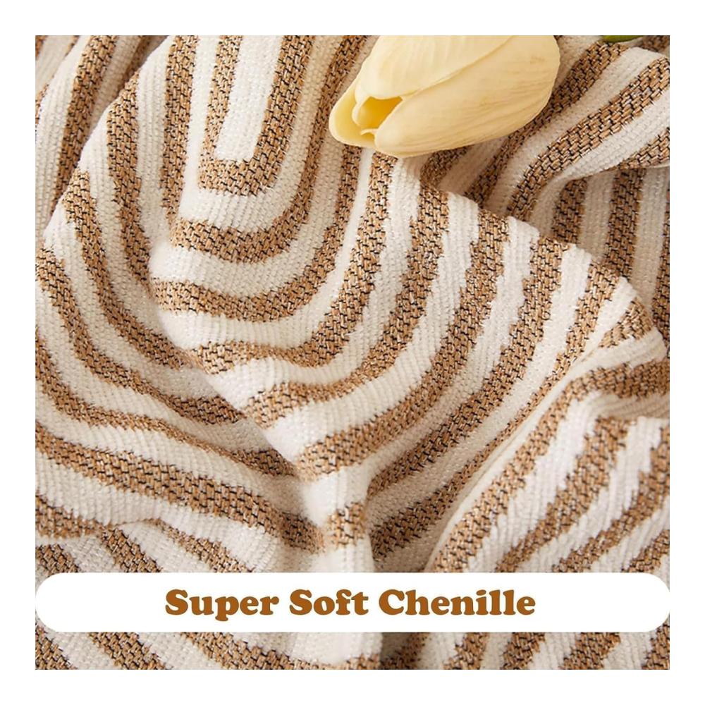 Doppelseitiger Chenille-Sofabezug 180 * 380cm - Eleganter Überwurf für Sofas mit feinem Chenille-Stoff wasserdichter Schutz und stilvolles Design in Beige. Perfektes doppelseitiges Chenille-Sofahandtuch für eine luxuriöse Wohnzimmergest