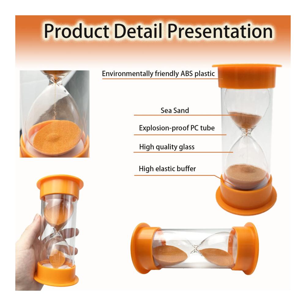 Eieruhren Set Kinder | Sanduhren Timer 10 Minuten | Küchen-Timer-Uhr Orange | Zeitmanagement-Assistent | Kreative Geschenke für Kinder