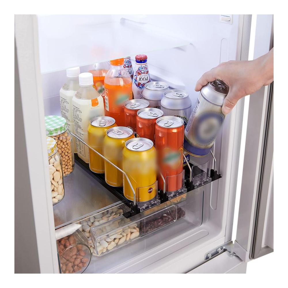 Optimieren Sie Ihre Schubladeneinsätze mit dem Glide Auto Bierschieber Halter - E-Form für Soda Bier & mehr! Automatischer Getränkepropeller mit verstellbarem Schieber für maximale Bequem