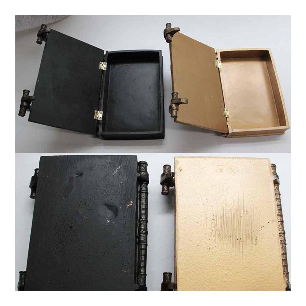 Stilvolle Holz Retro Buchstützen - Mumien-Design | Handgefertigte Harz Ornamente | Vintage Aufbewahrungsbox für Bücher | Dekorative Wohnkultur für Zuhause und Büro