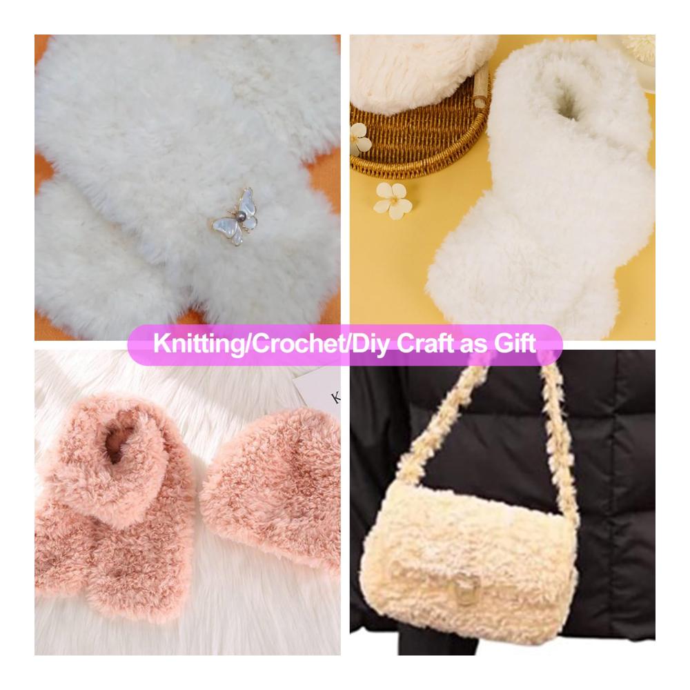 Hochwertiges Gelbgrün Plüsch-Häkel- & Strickgarn Set | 2 Bände für Schals Mäntel Handschuhe Mützen & mehr | Weiches Garn für kreative Strickprojekte
