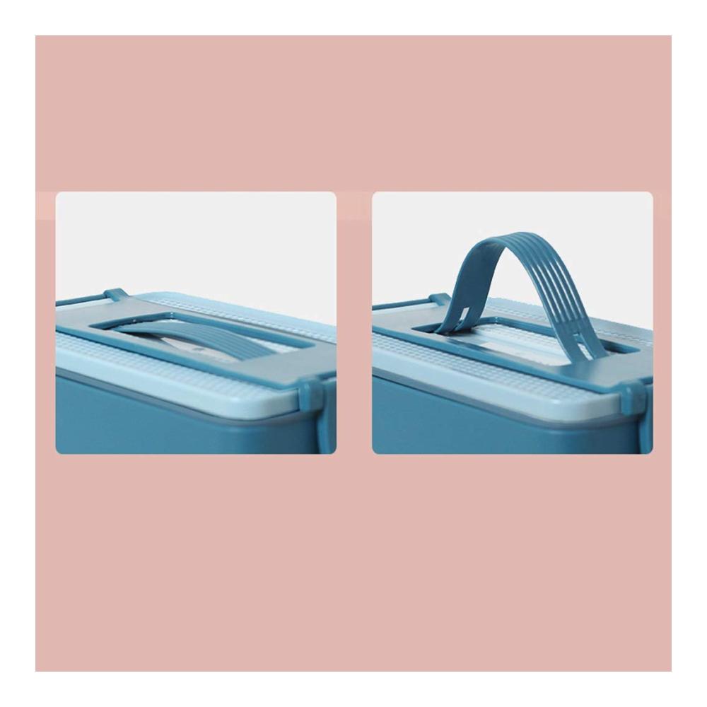 Praktische Lunchbox mit Griffen - BPA-freie Bento-Boxen für Erwachsene und Studenten - 2-lagiger Lebensmittelbehälter mit 900 ml Kapazität - Mikrowellen- und spülmaschinengeeignet (Farbe A Größe