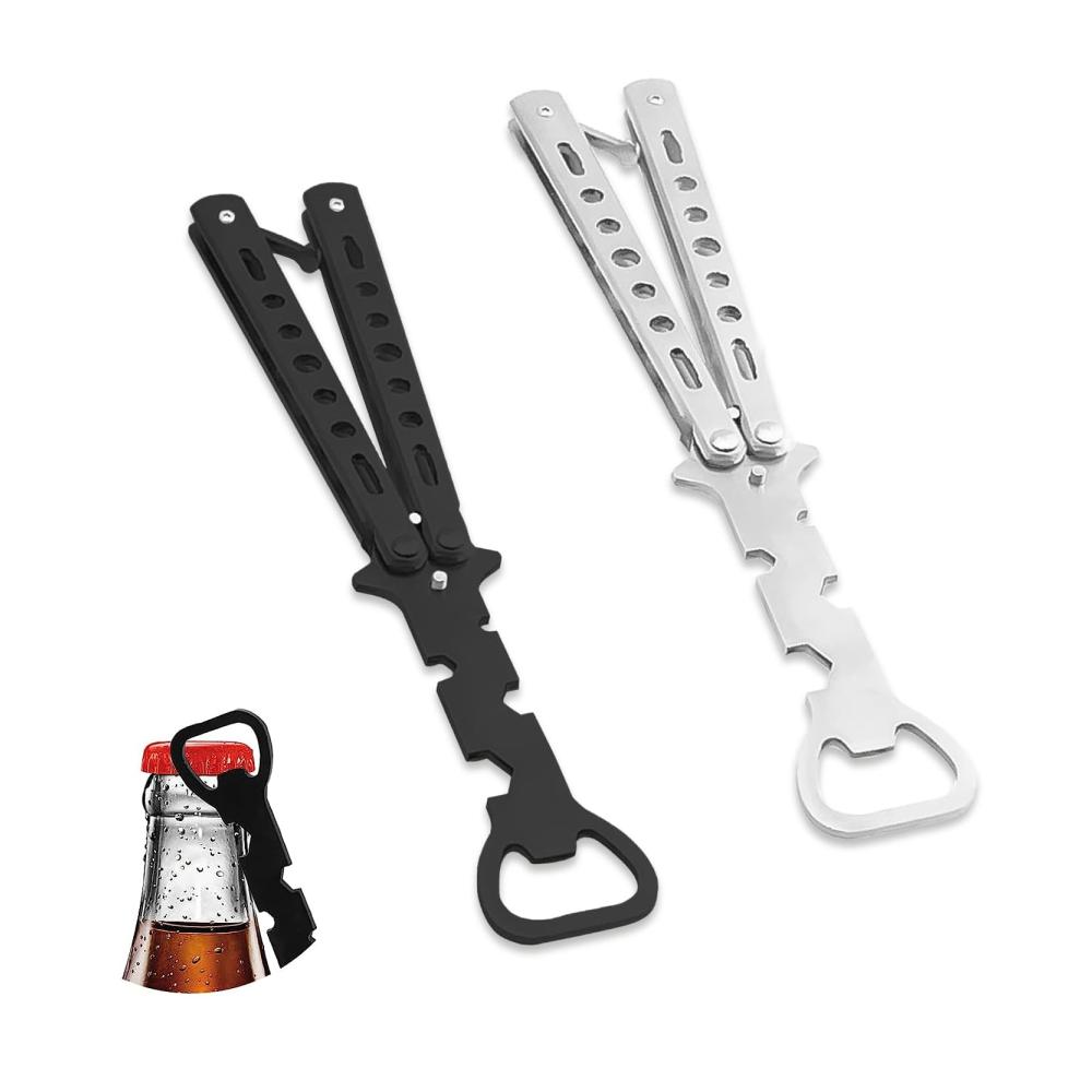 Entfalte den Spaß 2er Set Edelstahl Schmetterling Flaschenöffner - Multifunktionaler Hingucker für Bier und Soda - Perfekt für Bars und Partys